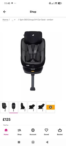 Joie 360spin isofix car seat - joie,